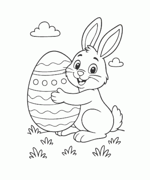 Ausmalbild Osterhase 015