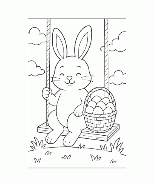 Ausmalbild Osterhase 017