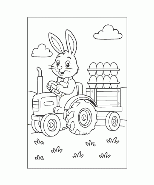 Ausmalbild Osterhase 018
