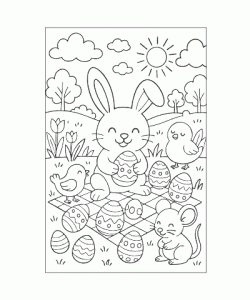 Ausmalbild Osterhase 019