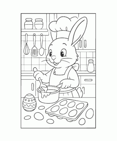 Ausmalbild Osterhase 020