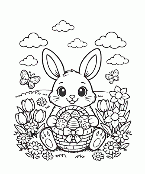 Ausmalbild Osterhase 021