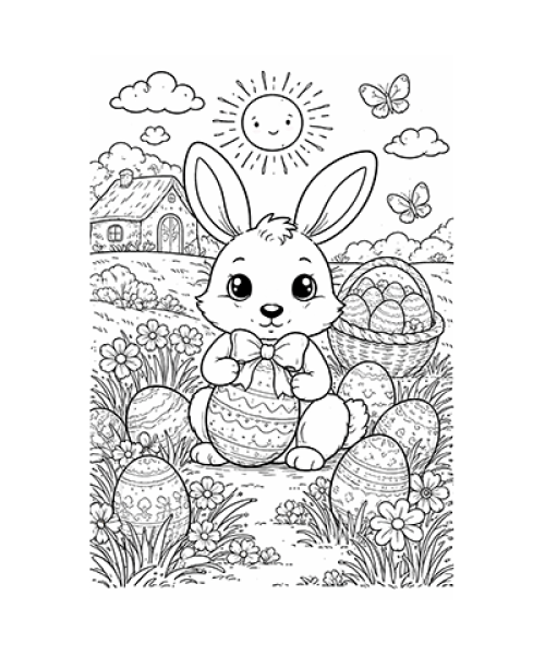 Ausmalbild Osterhase 022