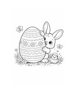 Ausmalbild Osterhase 024