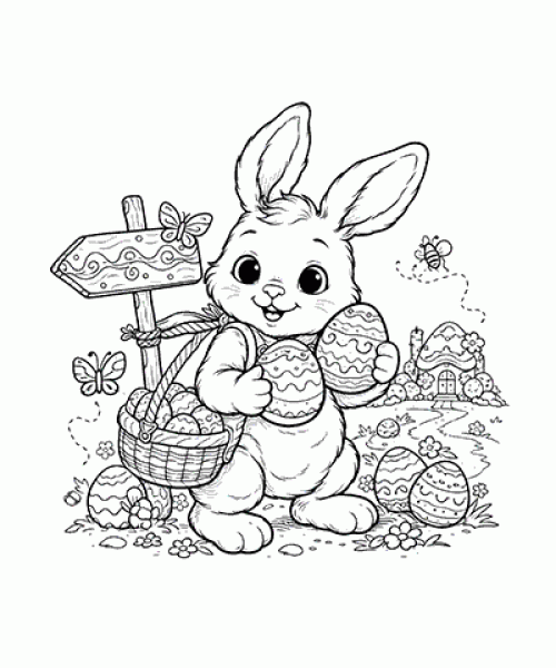 Ausmalbild Osterhase 033