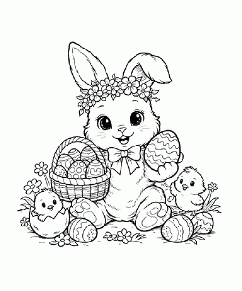 Ausmalbild Osterhase 034