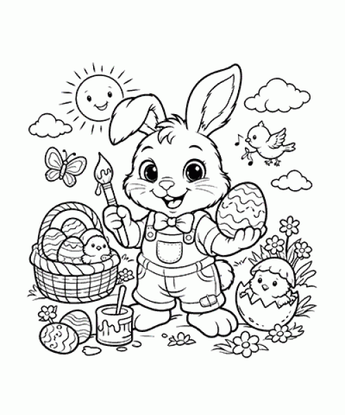 Ausmalbild Osterhase 035