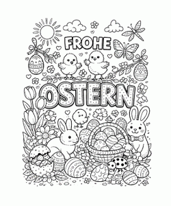 Ausmalbild Frohe Ostern