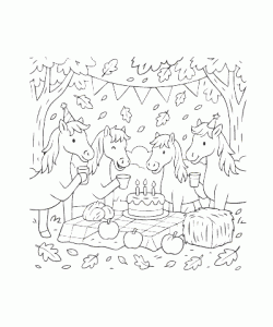 Ausmalbild Pferde 002