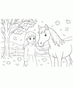 Ausmalbild Pferde 006