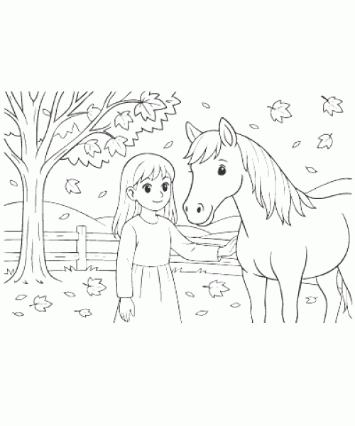 Ausmalbild Pferde 006