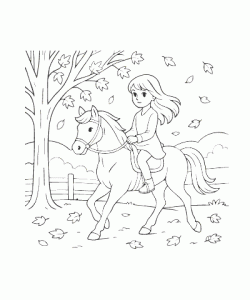 Ausmalbild Pferde 008