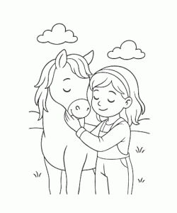 Ausmalbild Pferde 012