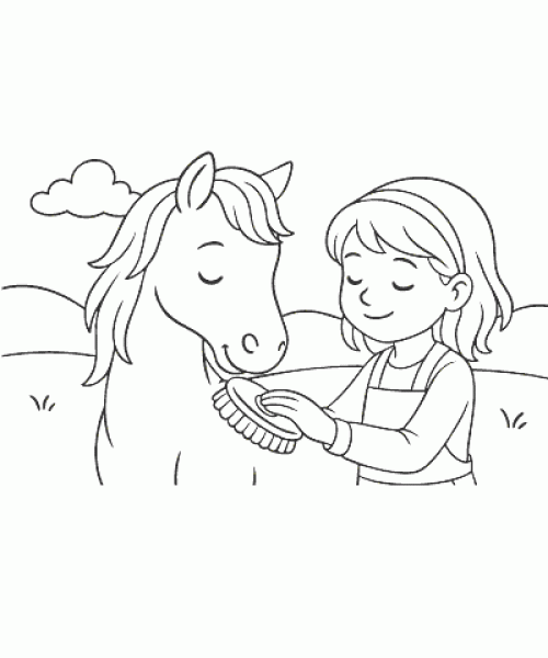 Ausmalbild Pferde 013