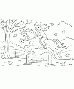 Ausmalbild Pferde 014