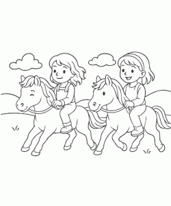 Ausmalbild Pferde 015