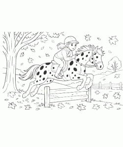 Ausmalbild Pferde 016