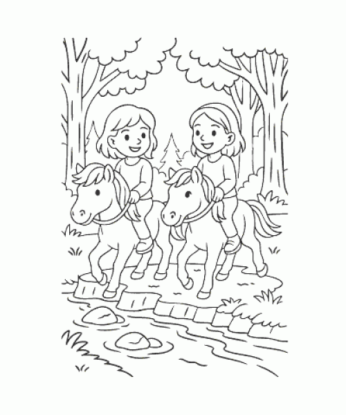 Ausmalbild Pferde 017