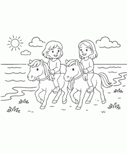 Ausmalbild Pferde 018