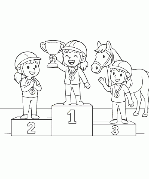 Ausmalbild Pferde 021