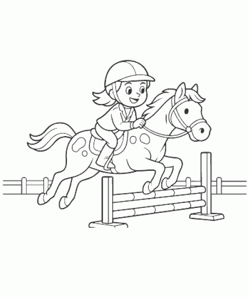 Ausmalbild Pferde 023