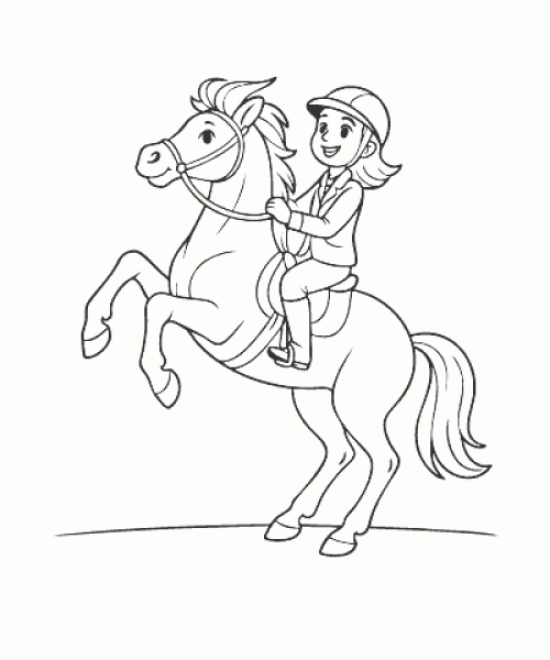 Ausmalbild Pferde 024