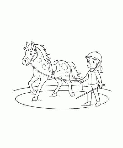 Ausmalbild Pferde 025