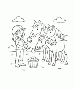 Ausmalbild Pferde 026