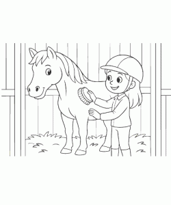 Ausmalbild Pferde 027