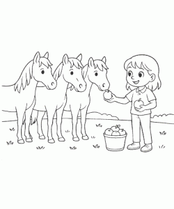 Ausmalbild Pferde 028