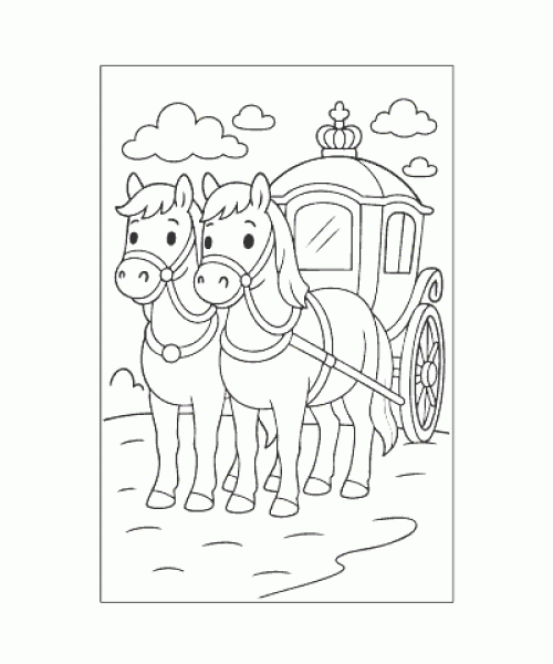 Ausmalbild Pferde 030