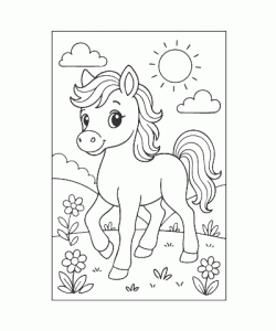 Ausmalbild Pferde 031