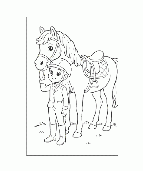 Ausmalbild Pferde 032