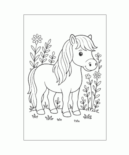 Ausmalbild Pferde 034