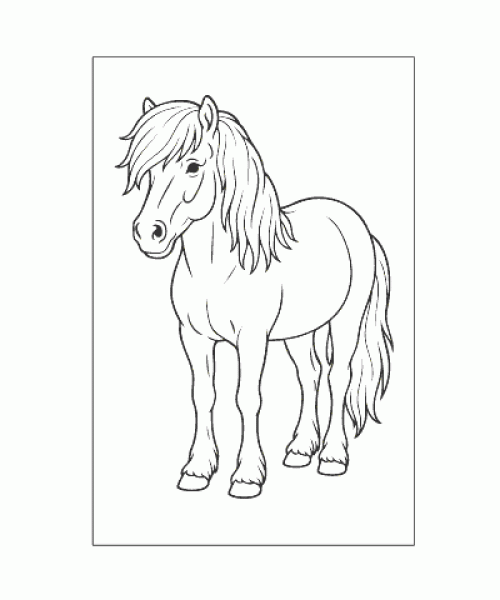 Ausmalbild Pferde 035