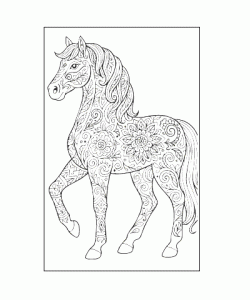 Ausmalbild Pferde 036