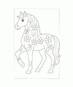 Ausmalbild Pferde 037