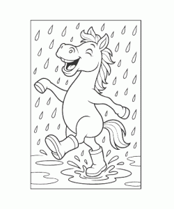 Ausmalbild Pferde 040