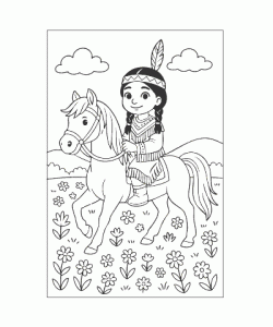 Ausmalbild Pferde 041