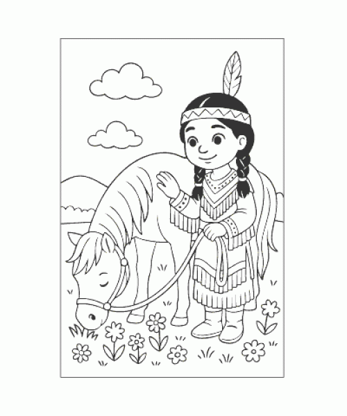 Ausmalbild Pferde 042