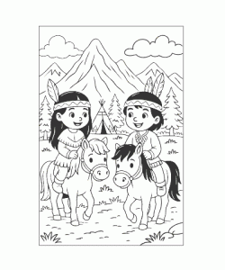 Ausmalbild Pferde 044