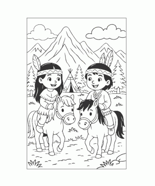 Ausmalbild Pferde 044