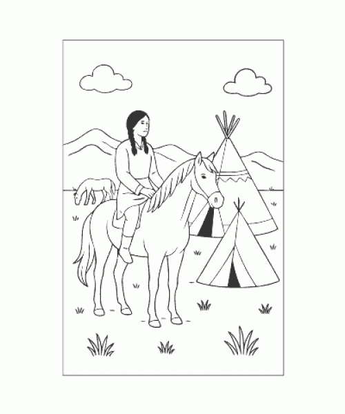 Ausmalbild Pferde 051