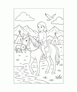 Ausmalbild Pferde 052