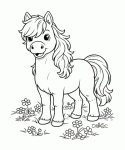 Ausmalbild Pferde 053