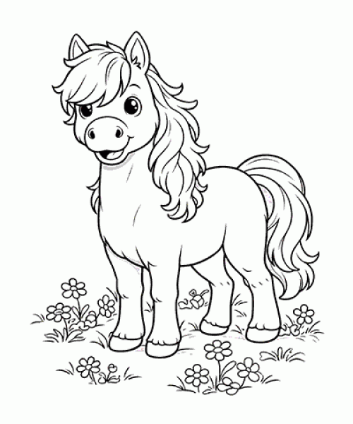 Ausmalbild Pferde 053