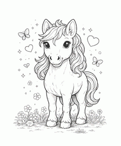 Ausmalbild Pferde 055