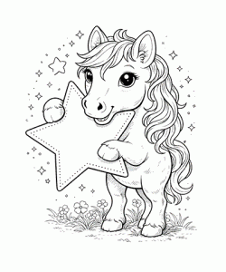 Ausmalbild Pferde 056