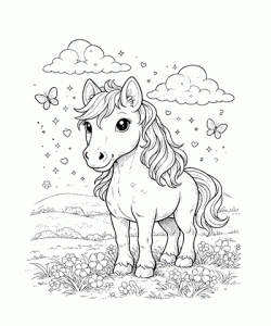 Ausmalbild Pferde 057