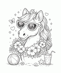 Ausmalbild Pferde 059